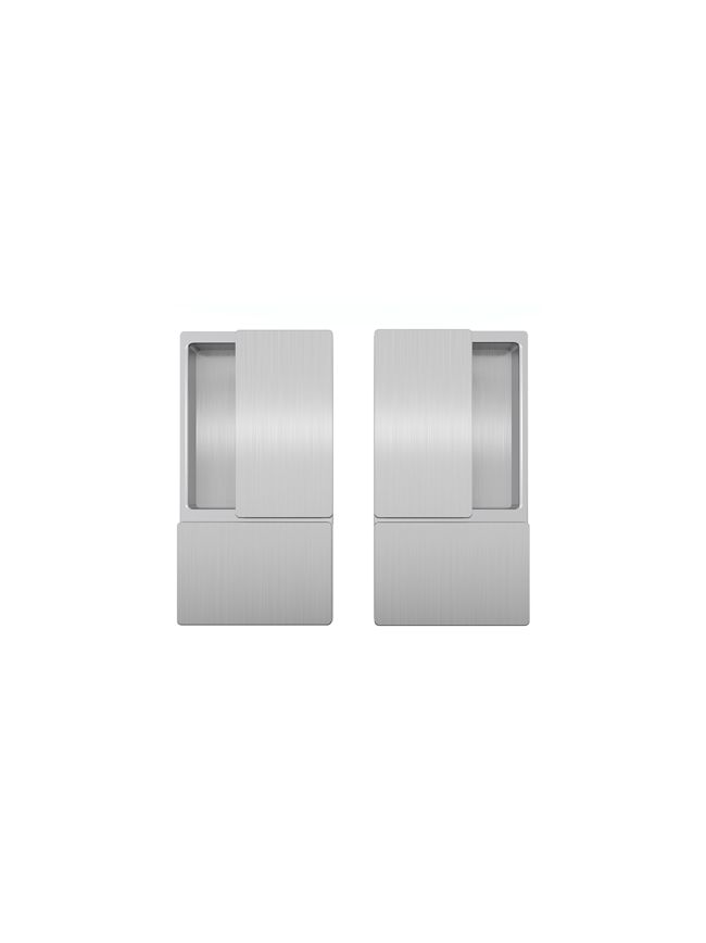 AGB Wave Flush Pocket Door Handle Set - Satin Chrome