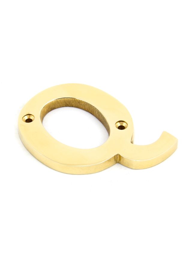 Polished Brass Letter Q