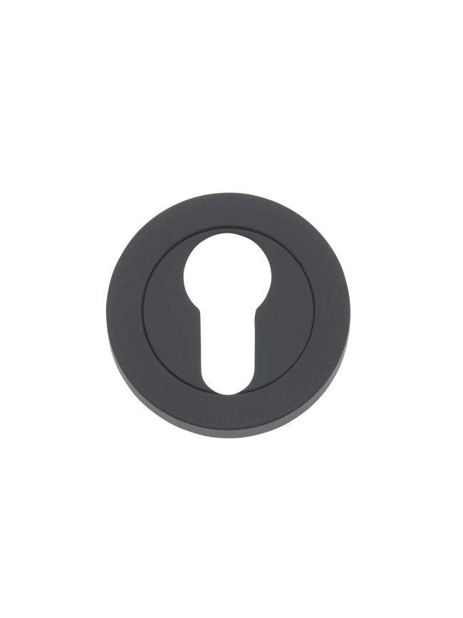 Zoo Hardware Euro profile round escutcheon - Oscuro Matt Black