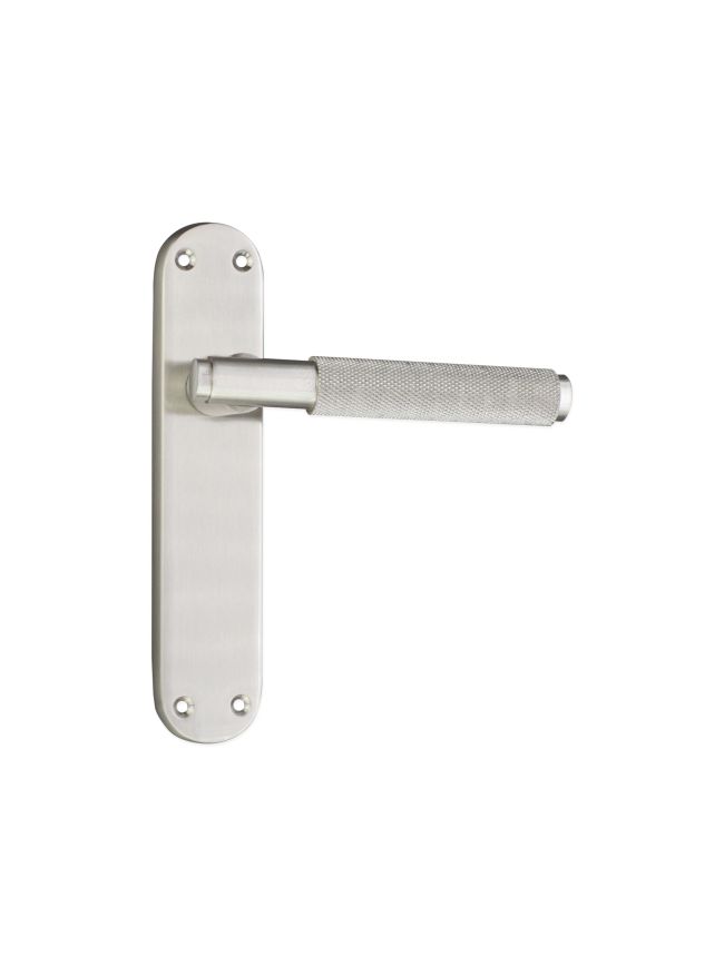 Connaught Knurled Lever on Backplate Latch Satin Nickel