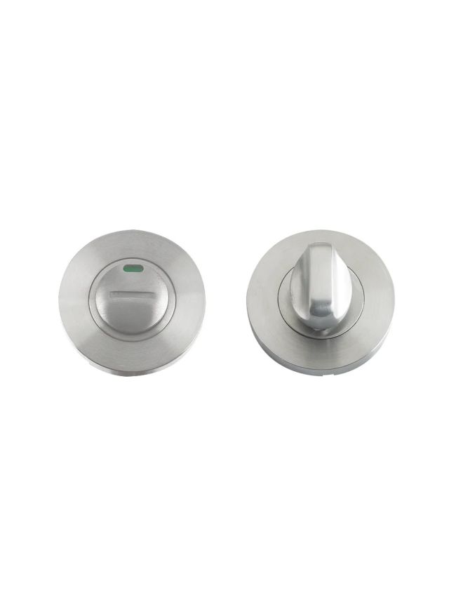 Zoo Hardware Turn and Release complete with escutcheon c/w Indicator and 5mm spindle - 52mm Rose - Grade 304 - Stainless Steel