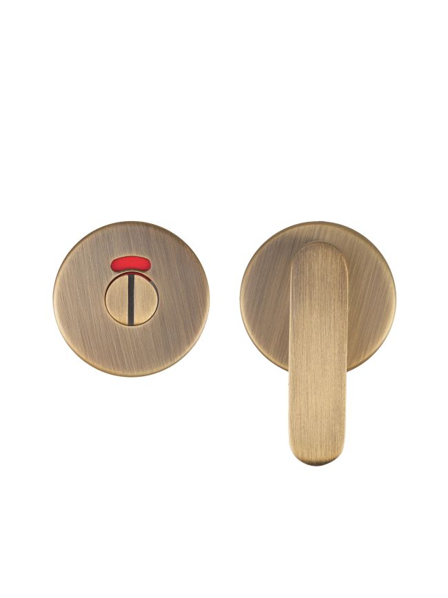 Zoo Hardware Accessible Peanut Turn and Release with Indicator complete with Escutcheons & 5mm Spindle - Grade 201 - AB
