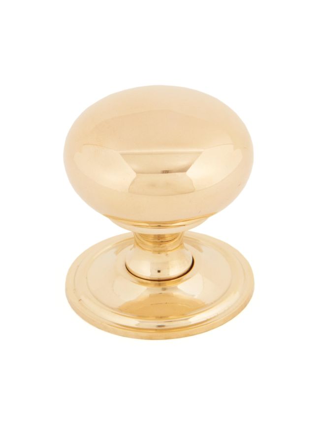 Polished Brass Mushroom Cabinet Knob 38mm