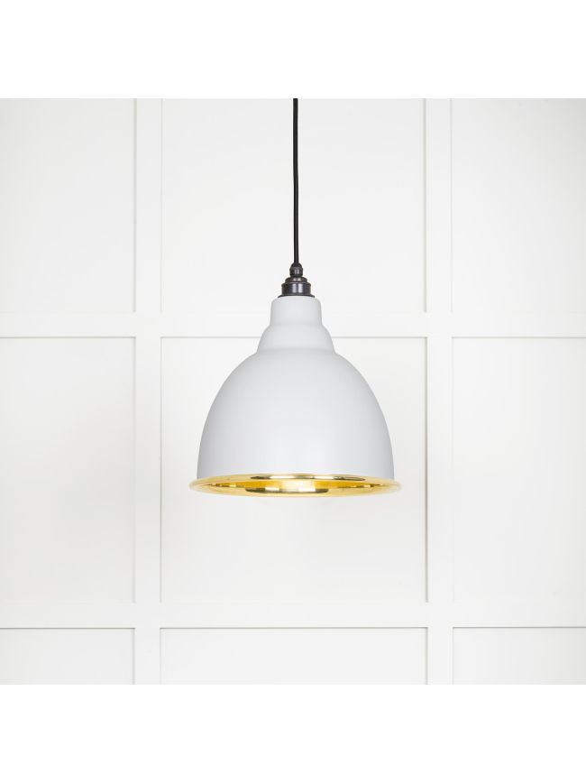 Smooth Brass Brindley Pendant in Flock