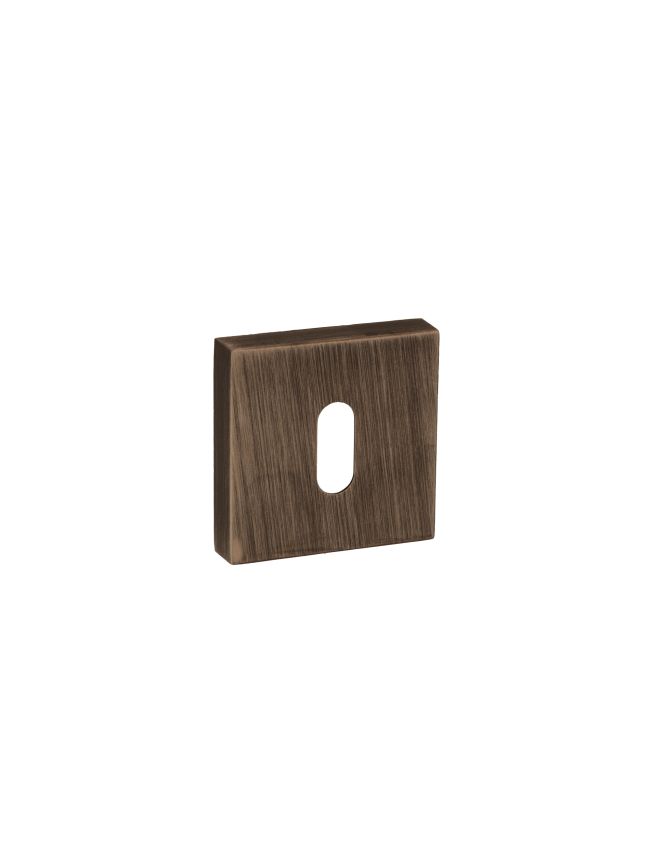 Forme Key Escutcheons on Minimal Square Rose - Urban Bronze (Pair)