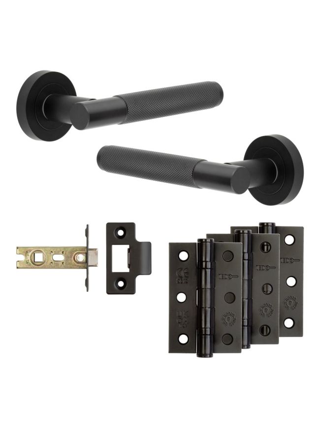 Complete Bari Door Handle Pack - Internal Doors - Black - By Frelan Hardware - JE-D2B-MB