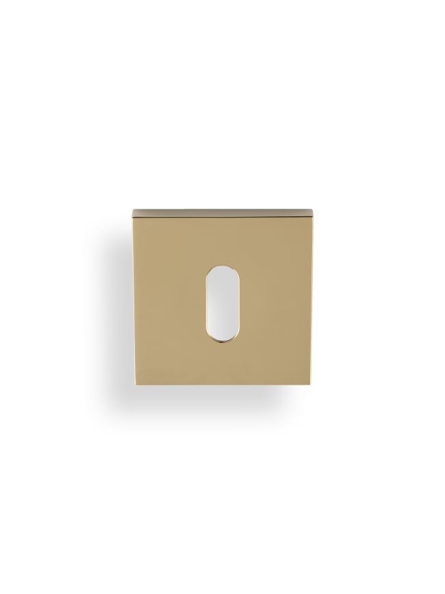 Valli Lock Profile Push-on Square Rosette Escutcheon - Polished Brass PVD