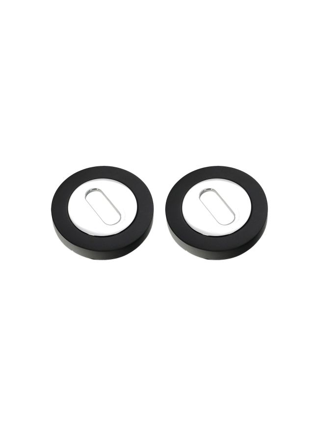 Oval Standard Escutcheon Black/Chrome