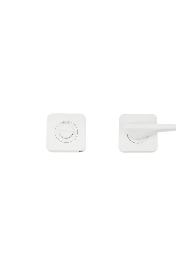 Zoo Hardware Accessible Turn & Indicator Release - Square Rose - Powder Coated White