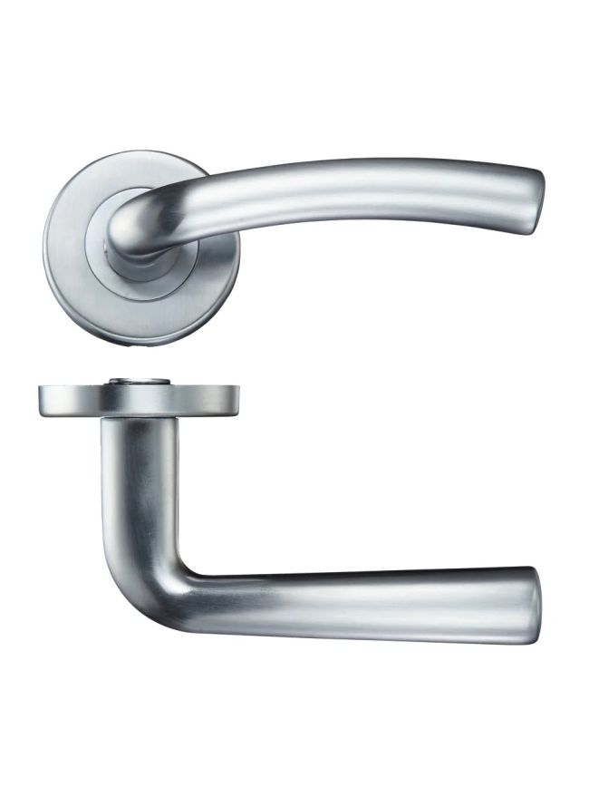 Zoo Hardware Seville lever on round rose - Satin Chrome