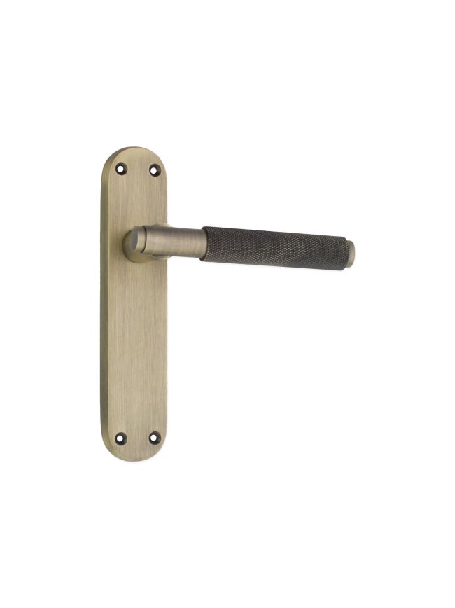 Connaught Knurled Lever on Backplate Latch Matt Antique