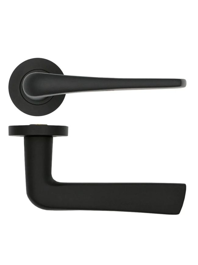 Zoo Hardware Como Lever on Round Rose - Black