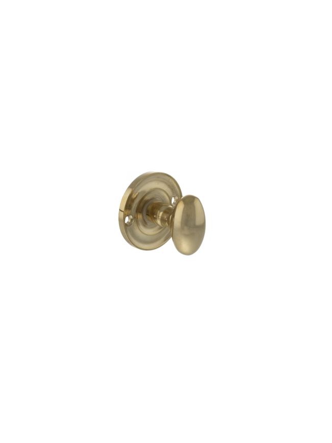 Old English Solid Brass Oval WC Turn and Release - Raw Brass
