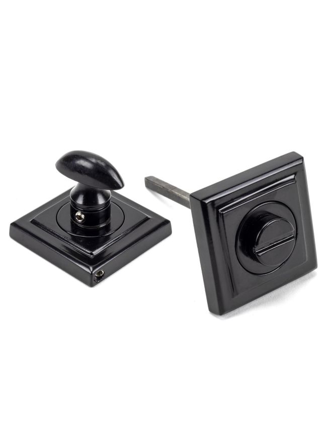 Black Round Thumbturn Set (Square)