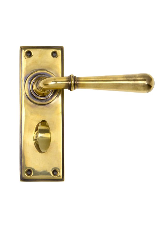Aged Brass Newbury Lever Bathroom Set