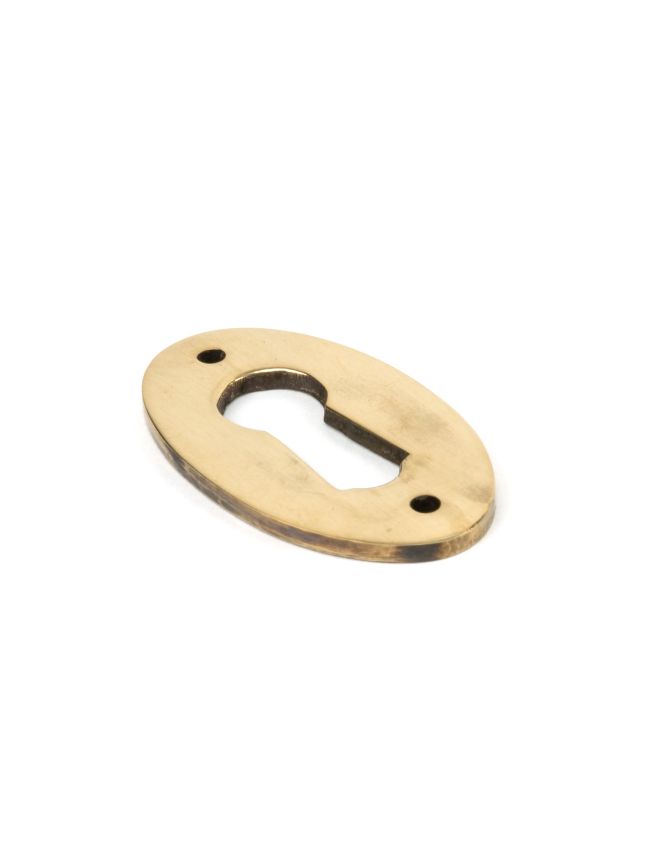 Aged Brass Oval Escutcheon