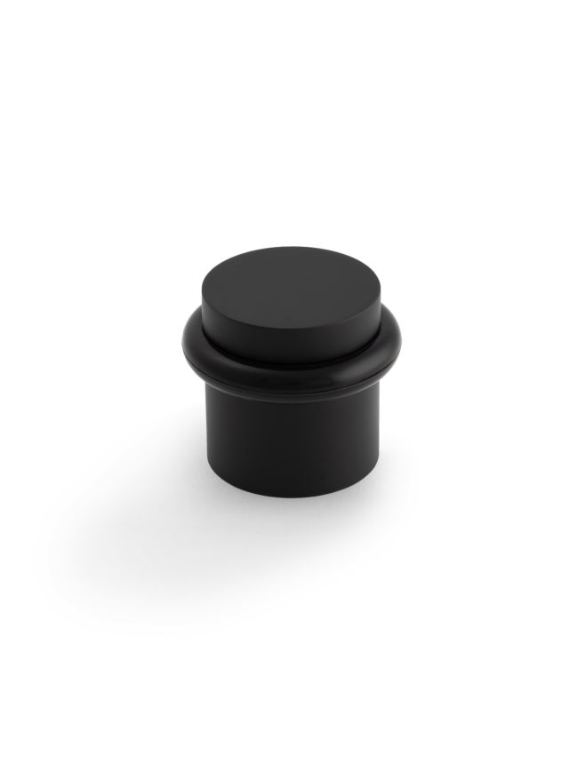 Valli 38 x 35mm - Floor Mounted Plain Doorstop - Concealed Fix - Matt Black PVD