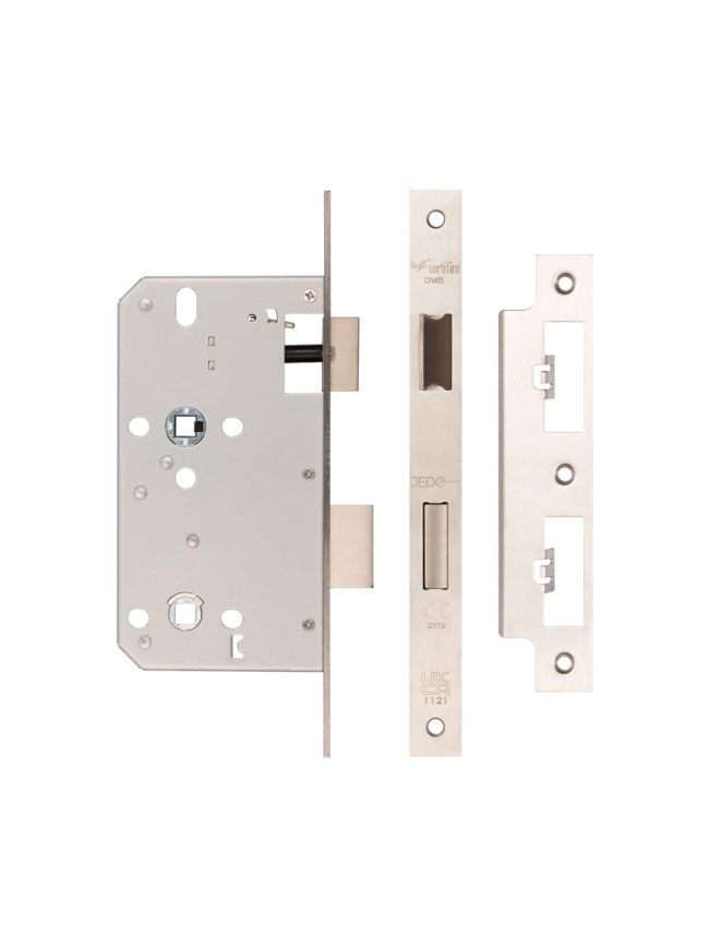 Jedo 78mm Din Bathroom Locks 60mm Backset Satin Stainless Steel - By Frelan Hardware - JL-DB60SSS