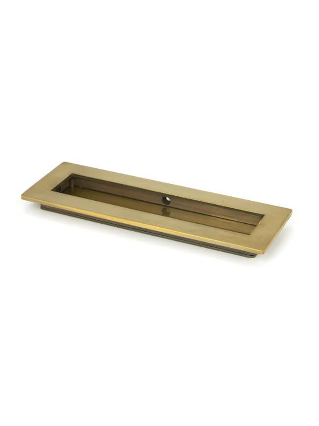 Aged Brass 175mm Plain Rectangular Pull