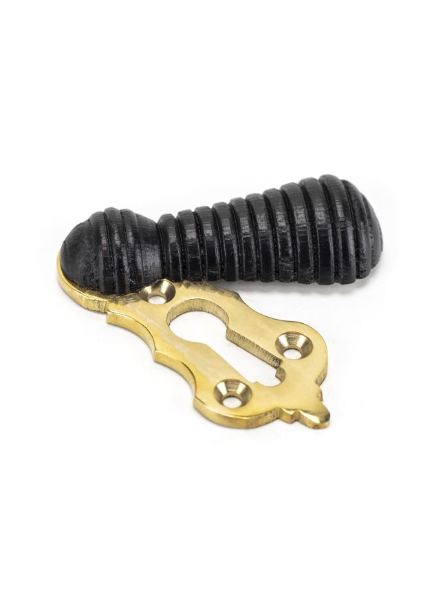 Ebony & Polished Brass Beehive Escutcheon