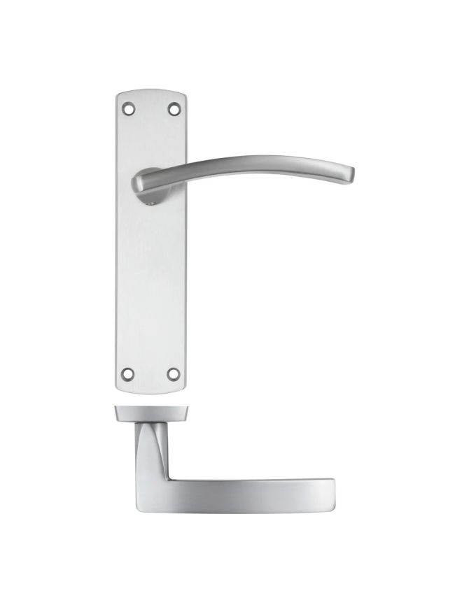 Zoo Hardware Toledo Lever on latch backplate - Satin Chrome