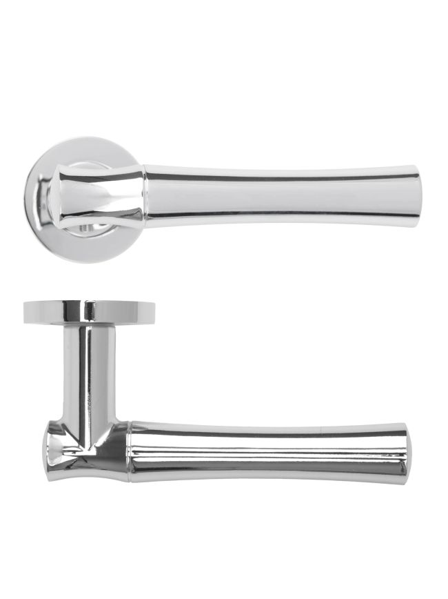 Zoo Hardware Aldo Lever On Round Rose - Polished Chrome