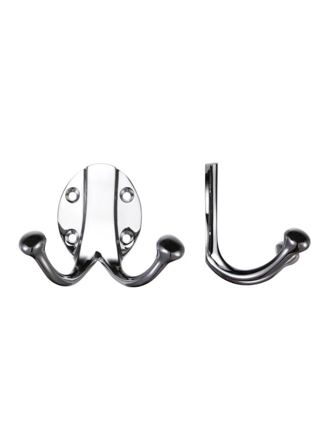 Zoo Hardware Double Robe Hook - Polished Chrome