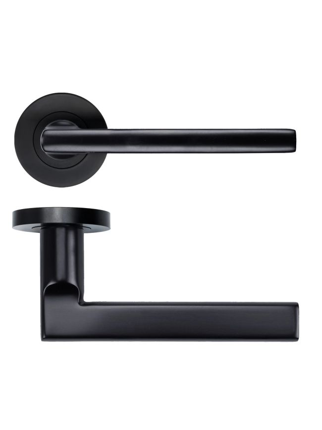 Zoo Hardware Varese Lever on Round Rose - Black