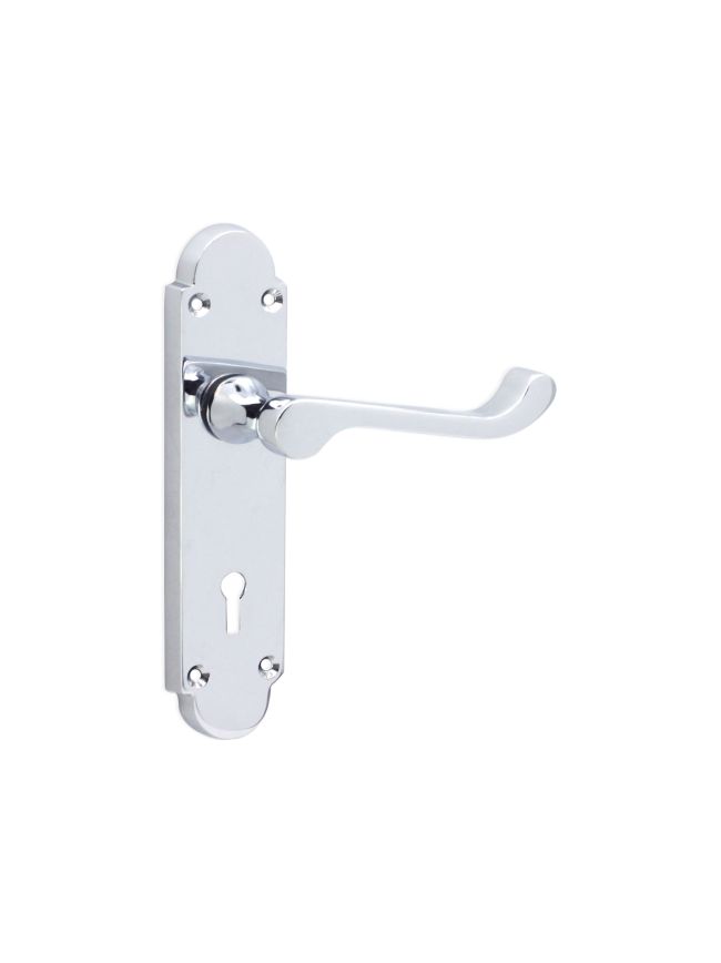 Oakley Lever on Backplate Lock Polished Chrome