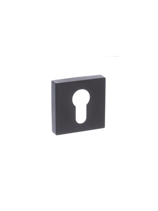 Forme Euro Escutcheons on Minimal Square Rose - Matt Black (Pair)