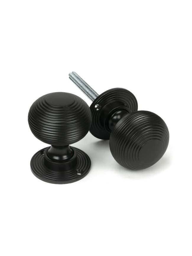 Aged Bronze Heavy Beehive Mortice/Rim Knob Set