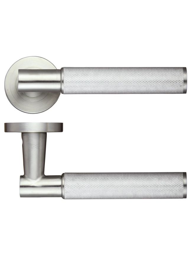 Zoo Hardware Athena Lever on Round Rose - Stainless Steel