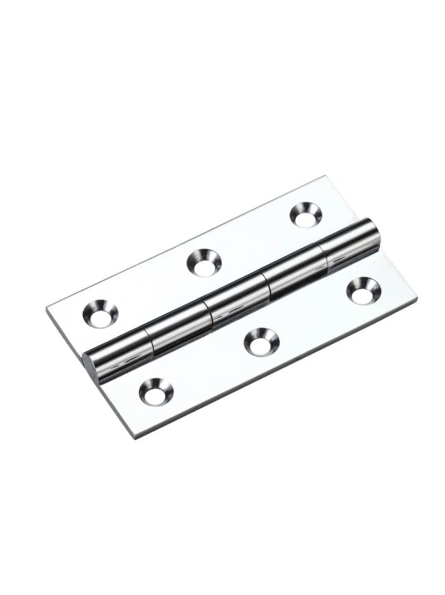 Zoo Hardware Solid drawn brass butt hinge - 64 x 35 x 2mm - Polished Chrome