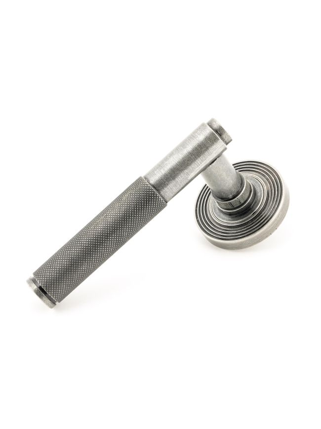Pewter Brompton Lever on Rose Set (Beehive)