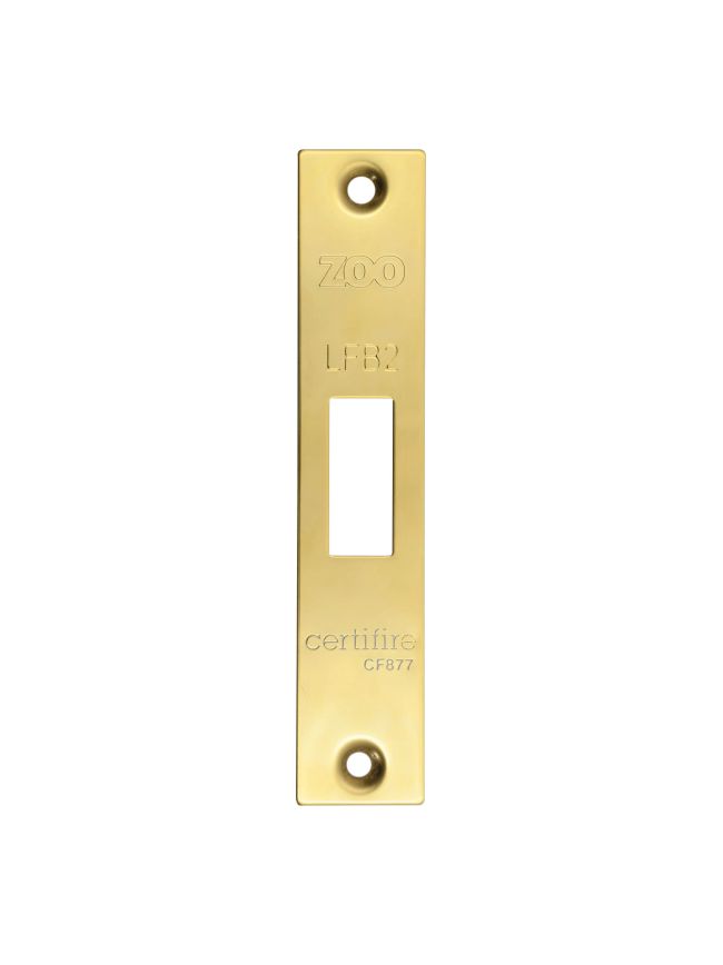 Zoo Hardware Square Forend, Strike and Escutcheon Pack t/s ZFB02 Fire Brigade Lock - Polished Brass