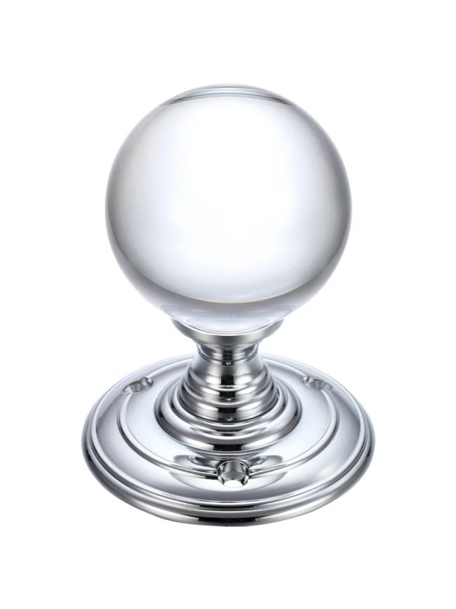 Zoo Hardware Glass Ball Mortice Knob - 55mm - Polished Chrome