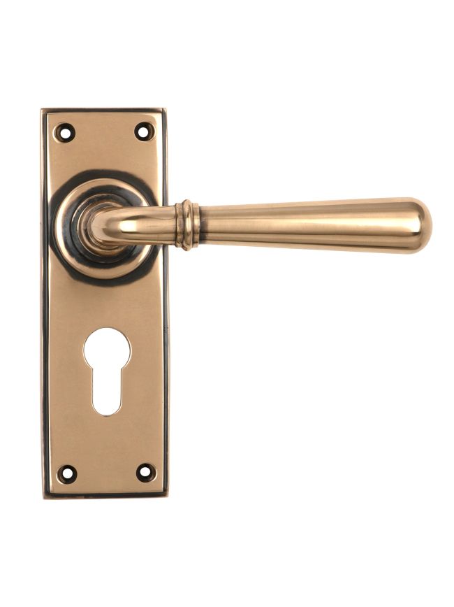 Polished Bronze Newbury Lever Euro Lock Set