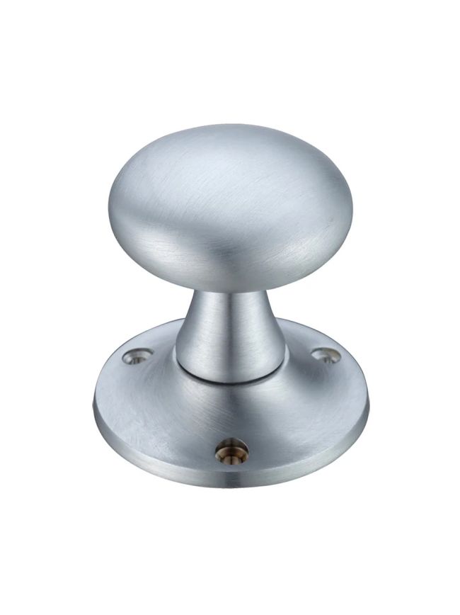 Zoo Hardware Mushroom Mortice Knob Furniture 60mm Rose dia. - Satin Chrome