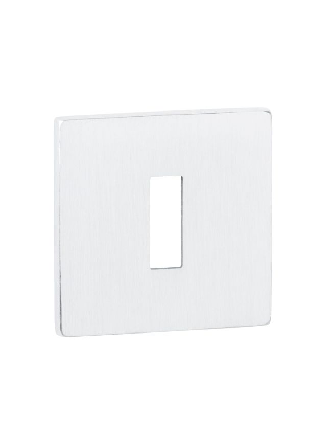 Tupai Rapido 5S Line Key Escutcheons on 5mm Slimline Square Rose - White (Pair)
