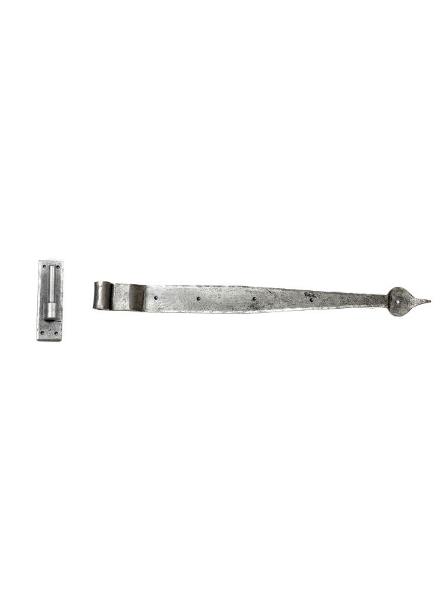 Pewter 24" Hook & Band Hinge - Cranked (pair)