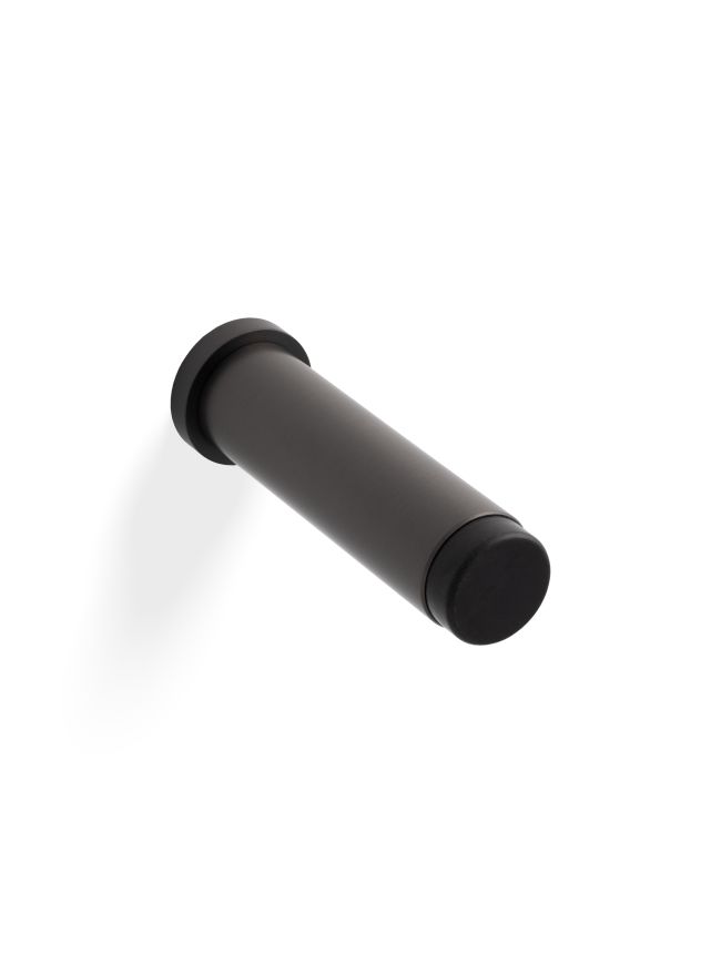 Valli 76 x 20mm - Wall Mounted Plain Doorstop on Rose - Concealed Fix - Dark Bronze PVD