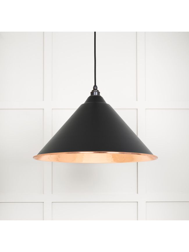 Hammered Copper Hockley Pendant in Elan Black