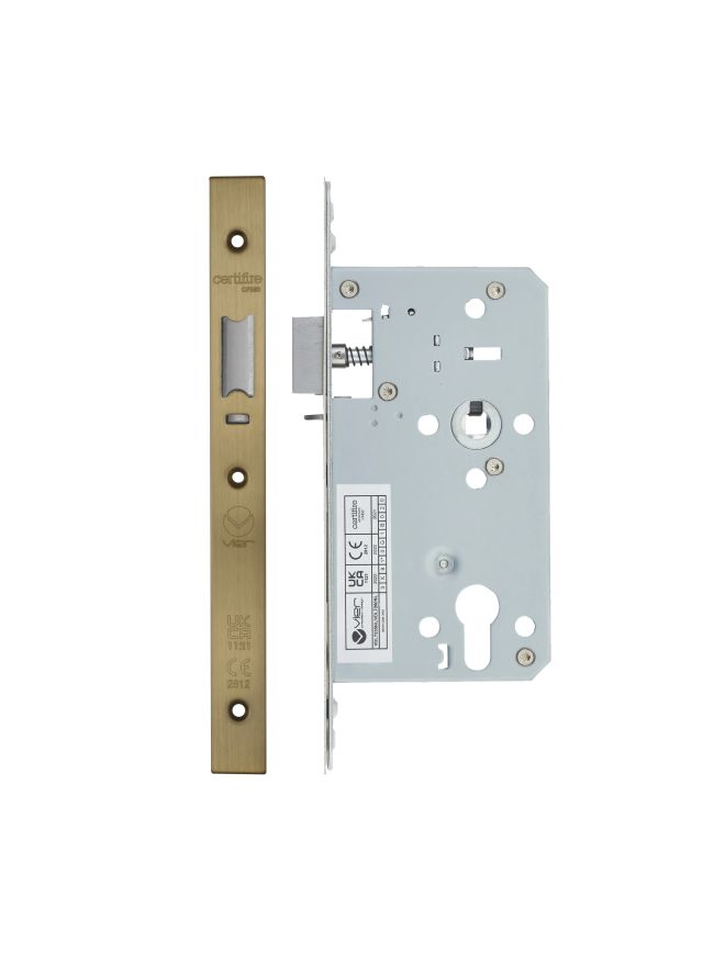 Zoo Hardware 2 Piece - DIN euro sashlock - 72mm c/c - backset 60mm - Antique Brass