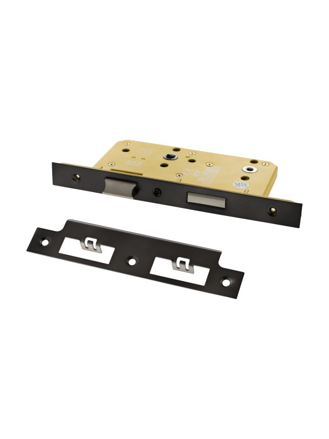 Atlantic DIN Heavy Duty Bathroom Lock Single Turn 60mm backset - Matt Gun Metal