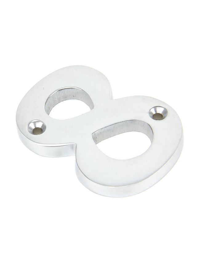 Satin Chrome Numeral 8