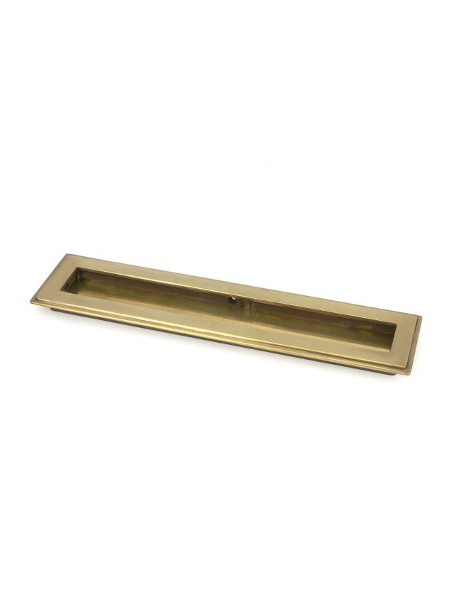 Aged Brass 250mm Art Deco Rectangular Pull