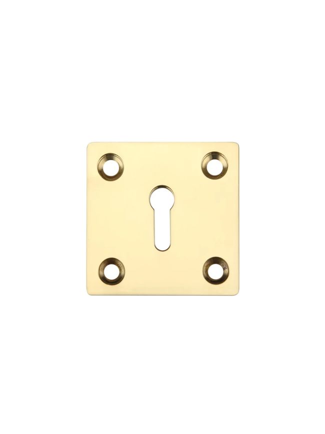 Zoo Hardware Square Standard Profile Escutcheon 50mm - Polished Brass