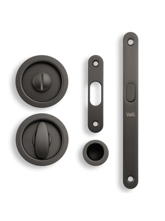 Valli Radius Sliding Door Set - Dark Bronze PVD
