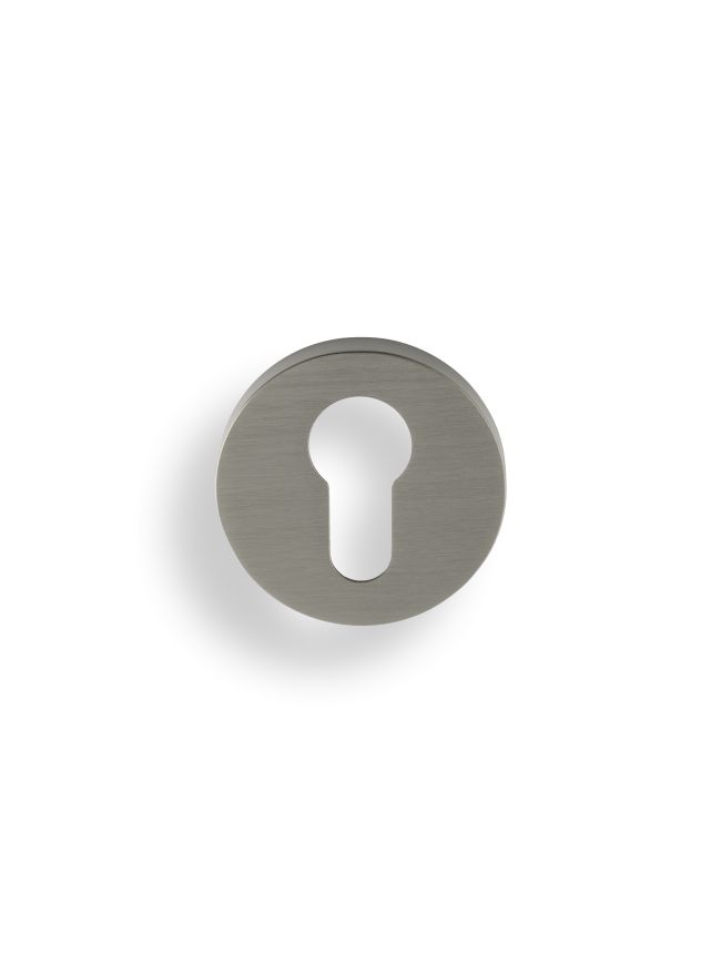 Valli Euro Profile Push-on Round Rosette Escutcheon - Satin Nickel PVD