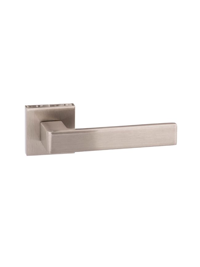 Forme Asti Lever Door Handle on Minimal Square Rose - Satin Nickel (Pair)
